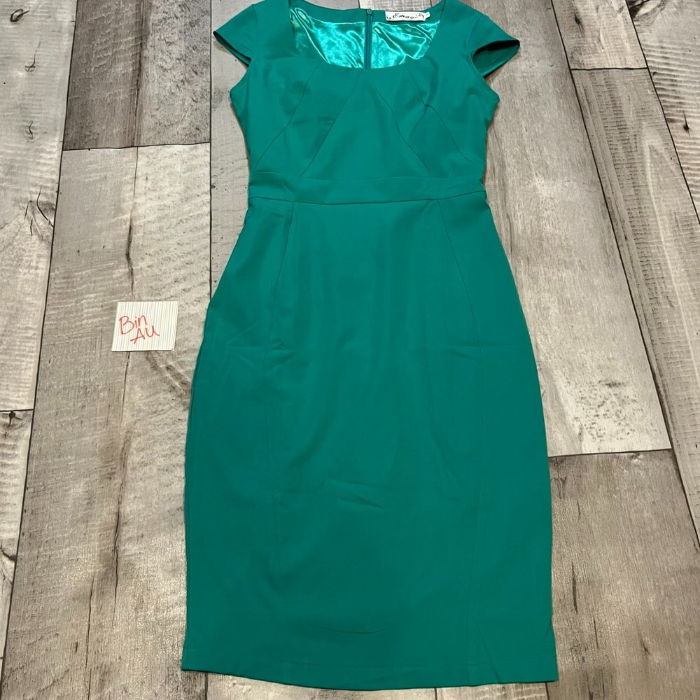 Emage Teal Green pencil vintage style dress size 4